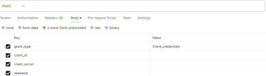B2C token request fields